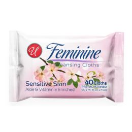 30 Bulk 40ct Feminie Clensng Cloth Aloe&vit
