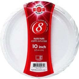 36 Bulk 10" White Microwave Plastic Plate 8ct