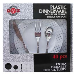 12 Bulk 40pcs Silver Dinner Set For 8 Persons