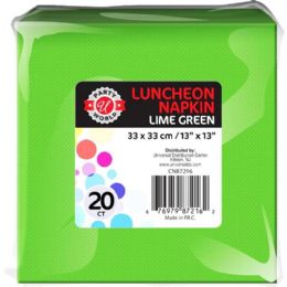 36 Bulk 20ct 13"x13" Lime Green Lunche Napkin