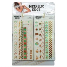 72 Bulk Shimmer Metallic Tattoo Pack In Pdq Display