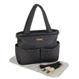 12 Bulk Baby Essentials Quilted Diaper Bag Tote 2 Piece Set