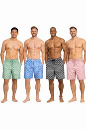 72 Bulk Mens Print Woven Basic Swim Shorts S-xl