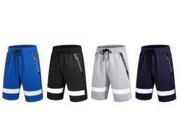 24 Bulk Men's Cotton Active Shorts Pack B