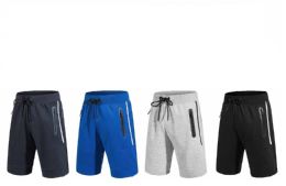 24 Bulk Men's Cotton Active Shorts Pack B