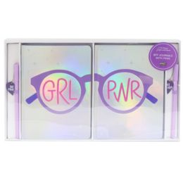 12 Bulk Journal Glitter Gel Cover 2pc Set 8.25x6 200pagespen W/charm Acetate Box
