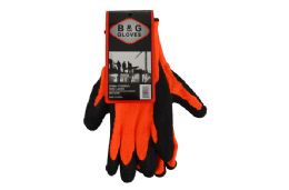 36 Bulk Work Gloves (latex) (orange) (large)