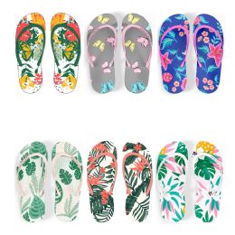 96 Bulk Women's Printed Flip Flop Assorted