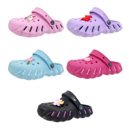 60 Bulk Girl's Stripe Pin Clog Assorted