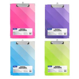 48 Bulk Standard Size Monochromos Paperboard Clipboard W/ Low Profile Clip