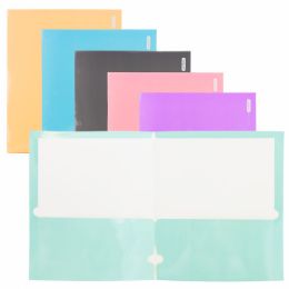 48 Bulk Glossy Laminated Pastel Color 2-Pockets Portfolios