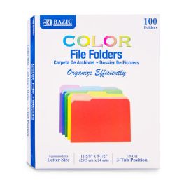 5 Bulk 1/3 Cut Letter Size Color File Folder (100/box)