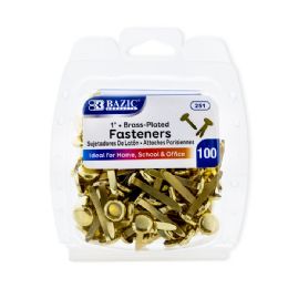 144 Bulk 1" BrasS-Plated Fasteners (100/pack)