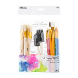 72 Bulk 25-Pieces Assorted All Purpose Brushes