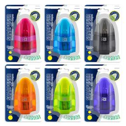 24 Bulk Connor Dual Hole Sharpener With Receptacle and Eraser