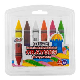 72 Bulk 12 Color DoublE-Ended Premium Super Jumbo Crayons