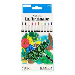 24 Bulk 10 Colors Felt Tip Washable Markers