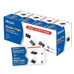 120 Bulk Medium 1 1/4" (32mm) Black Binder Clip (12/box)