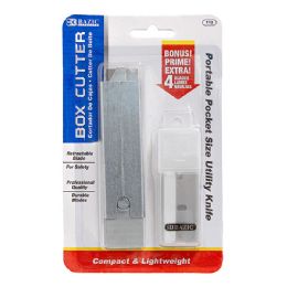 144 Bulk Carton Cutters W/ 4 Replacement Blades In Tube