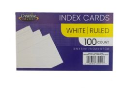 60 Bulk Index Cards - 3 X 5 Inches - White Ruled - 100 Ruled Cards