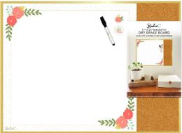 6 Bulk 17" X 23" Dry Erase Board With Cork Strip - Minimum Order 1 Case Of 12