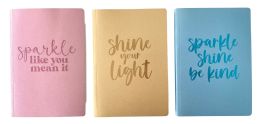 24 Bulk Journal - 8.25 X 5.75 Inches - 96 Sheets -Glitter Covers - Ivory Paper