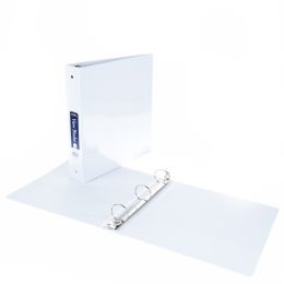 12 Bulk View Binder - 1.5 Inch - Inside Pockets - O-Ring - White