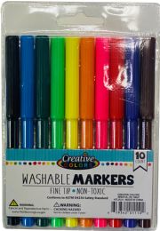 96 Bulk Markers 10ct Fine Tip Vinyl Bag