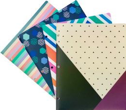 24 Bulk Poly Portfolios - 2 Pockets - 3 Hole - 4 Assorted Prints