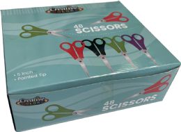 144 Bulk Scissors - 5 Inch - Pointed Tip - Box Of 48