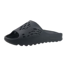 12 Bulk Men's Perforated Slide Black