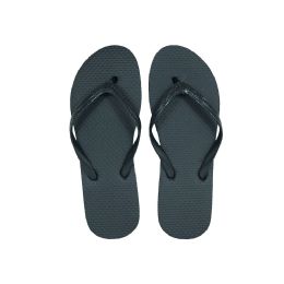 96 Bulk Women's Pastels Flip Flop Black