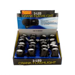 24 Bulk Led Crank Flashlight Countertop Display