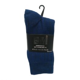15 Bulk 6 Pack Navy Boys Rib Dress Socks Size 9-11