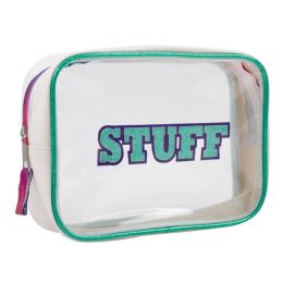 24 Bulk Clear Cosmetic Case Teal