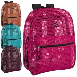24 Bulk Bulk Premium 17 Inch Mesh Backpack - Girls 4 Color Assortment