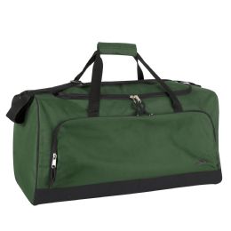 24 Bulk 24 Inch WidE-Pocket Duffle Bags Green