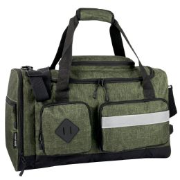 24 Bulk 20 Inch Reflective Strip Duffle Bag Hunter Green