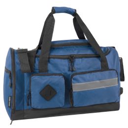 24 Bulk 20 Inch Reflective Strip Duffle Bag Blue