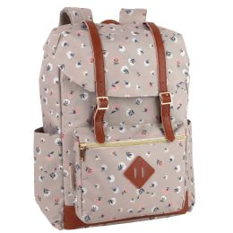 24 Bulk 17 Inch Double Buckle Backpack - Floral