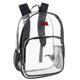 24 Bulk Trailmaker 17 Inch Clear Backpack Black