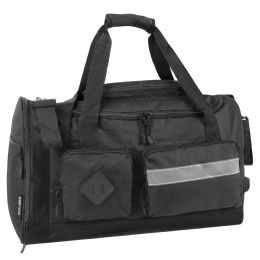 24 Bulk 20 Inch Reflective Strip Duffle Bag Black