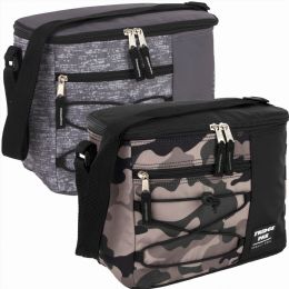 24 Bulk Fridge Pak 12 Can Printed Cooler Bag With Front Zippered Pocket