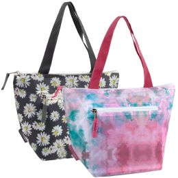 24 Bulk Fridge Pak Floral/tie Dye Lunch Tote