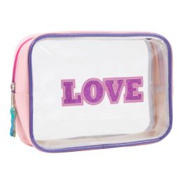 24 Bulk Clear Cosmetic Case Purple