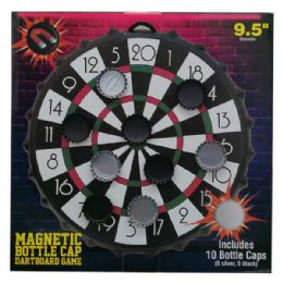 6 Bulk 9.5" Magnetic Bottle Cap Dartboard Game