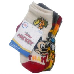 12 Bulk 5 Pack 12-24m Mickey Mouse Thankful Quarter Socks