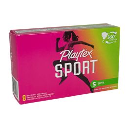 24 Bulk Travel Size Playtex Sport Super Tampons - Box Of 8 (fragrance Free)