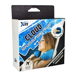 24 Bulk Xit Cloud Inflatable Neck Pillow With BuiT-In Manual Pump