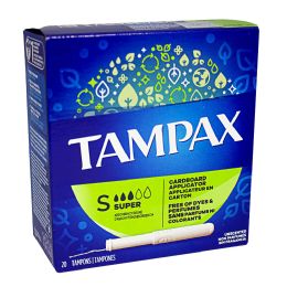 24 Bulk Tampax Super Cardboard Applicator Tampons - Box Of 20